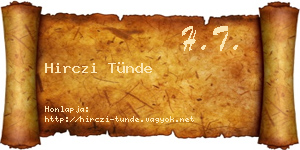 Hirczi Tünde névjegykártya